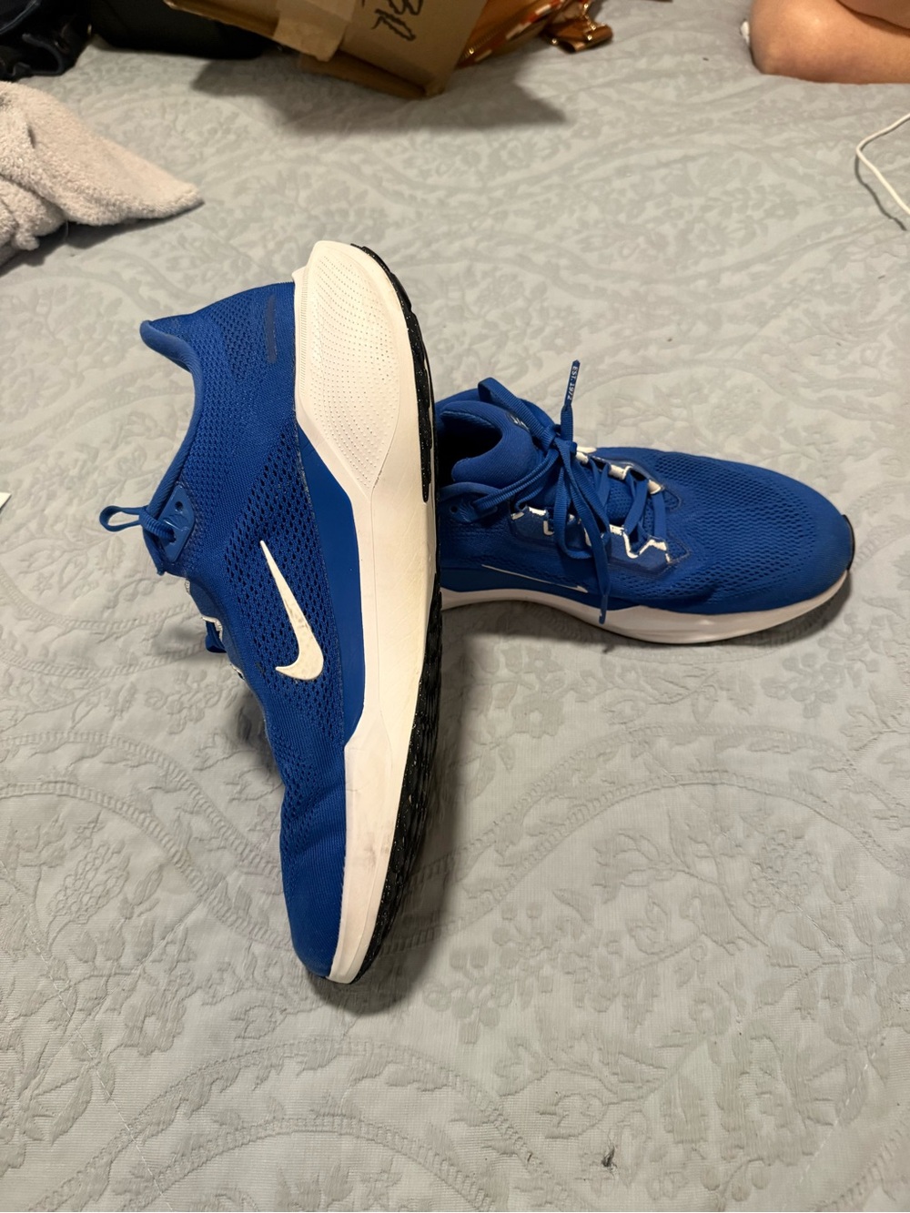 Nike Air Pegasus Adult 12 Royal Blue and White Mesh Sneakers